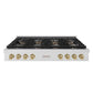 ZLINE Autograph Edition 48 in. Paramount Gas Rangetop with 8 Burner DuoPro™ Cooktop in Satin Stainless Steel and Champagne Bronze Accents, Open Box-Good Condition