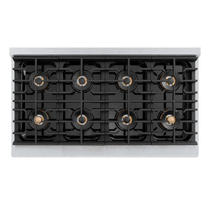 ZLINE Autograph Edition 48 in. Paramount Gas Rangetop with 8 Burner DuoPro™ Cooktop in Satin Stainless Steel and Champagne Bronze Accents, Open Box-Good Condition