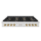 ZLINE Autograph Edition 48 in. Paramount Gas Rangetop with 8 Burner DuoPro™ Cooktop in Satin Stainless Steel and Polished Gold Accents, Open Box-Good Condition