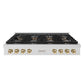 ZLINE Autograph Edition 48 in. Paramount Gas Rangetop with 8 Burner DuoPro™ Cooktop in Satin Stainless Steel and Polished Gold Accents, Open Box-Great Condition
