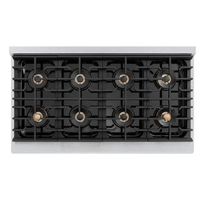 ZLINE Autograph Edition 48 in. Paramount Gas Rangetop with 8 Burner DuoPro™ Cooktop in Satin Stainless Steel and Matte Black Accents, Open Box-Great Condition