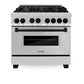 ZLINE Autograph Edition 36 in. 4.6 cu. ft. Legacy Dual Fuel Range with 6 Burner Gas Cooktop and Electric Convection Oven in Stainless Steel and Matte Black Accents, Open Box-Great Condition