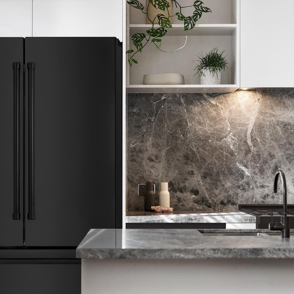 ZLINE Kitchen Package with Black Stainless Steel Refrigeration, 30 in. Rangetop, 30 in. Range Hood and 30 in. Single Wall Oven (4KPR-RTBRH30-AWS)