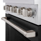 ZLINE 30 in. 4.2 cu. ft. Paramount Gas Range with 4 Burner Cooktop and Convection Gas Oven in Stainless Steel with Black Matte Door (SGR-BLM-30) knobs.