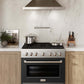 ZLINE 36 in. 5.2 cu. ft. Paramount Gas Range with 6 Burner Cooktop and Convection Gas Oven in Stainless Steel with Black Matte Door (SGR-BLM-36) in a luxury kitchen.