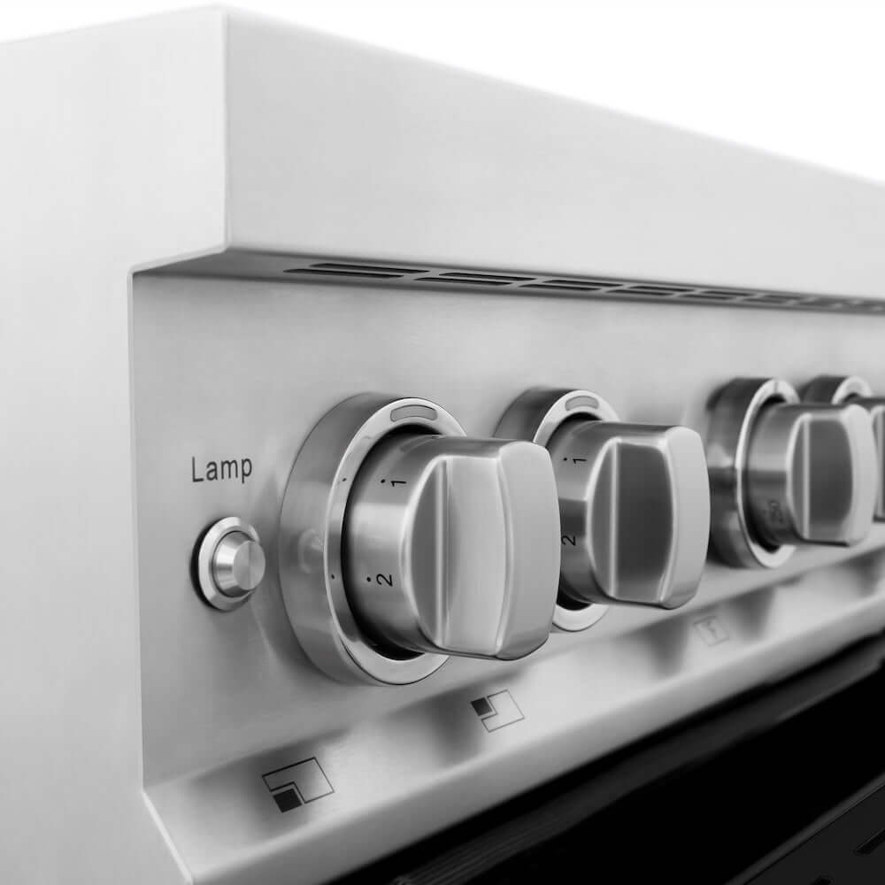 ZLINE 30 in. 4.0 cu. ft. Legacy Induction Range with 4 Element Cooktop and Electric Oven in Stainless Steel and Black Matte Door, Open Box-Good Condition