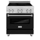 ZLINE 30 in. 4.0 cu. ft. Legacy Induction Range with 4 Element Cooktop and Electric Oven in Stainless Steel and Black Matte Door, Open Box-Good Condition