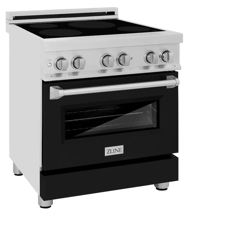 ZLINE 30 in. 4.0 cu. ft. Legacy Induction Range with 4 Element Cooktop and Electric Oven in Stainless Steel and Black Matte Door, Open Box-Good Condition