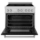 ZLINE 36 in. 4.6 cu. ft. Legacy Induction Range with 5 Element Cooktop and Electric Oven in Stainless Steel and Black Matte Door, Open Box-Good Condition