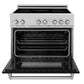 ZLINE 36 in. 4.6 cu. ft. Legacy Induction Range with 5 Element Cooktop and Electric Oven in Stainless Steel and Black Matte Door, Open Box-Great Condition