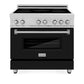 ZLINE 36 in. 4.6 cu. ft. Legacy Induction Range with 5 Element Cooktop and Electric Oven in Stainless Steel and Black Matte Door, Open Box-Good Condition