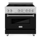 ZLINE 36 in. 4.6 cu. ft. Legacy Induction Range with 5 Element Cooktop and Electric Oven in Satin Stainless Steel and Black Matte Door, Open Box-Great Condition