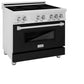 ZLINE 36 in. 4.6 cu. ft. Legacy Induction Range with 5 Element Cooktop and Electric Oven in Stainless Steel and Black Matte Door, Open Box-Good Condition