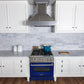 ZLINE 30 in. Kitchen Package with Stainless Steel Dual Fuel Range with Blue Gloss Door and Convertible Vent Range Hood (2KP-RABGRH30)