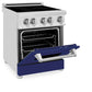 ZLINE 24 in. 2.8 cu. ft. Legacy Induction Range with 4 Element Cooktop and Electric Oven in Stainless Steel and Blue Gloss Door, Open Box-Good Condition