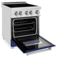 ZLINE 24 in. 2.8 cu. ft. Legacy Induction Range with 4 Element Cooktop and Electric Oven in Stainless Steel and Blue Gloss Door, Open Box-Good Condition
