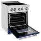 ZLINE 24 in. 2.8 cu. ft. Legacy Induction Range with 4 Element Cooktop and Electric Oven in Stainless Steel and Blue Gloss Door, Open Box-Great Condition
