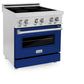 ZLINE 30 in. 4.0 cu. ft. Legacy Induction Range with 4 Element Cooktop and Electric Oven in Stainless Steel and Blue Gloss Door, Open Box-Good Condition