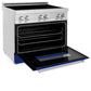 ZLINE 36 in. 4.6 cu. ft. Legacy Induction Range with 5 Element Cooktop and Electric Oven in Stainless Steel and Blue Gloss Door, Open Box-Good Condition