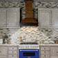 ZLINE 36 in. Dual Fuel Range with Gas Stove and Electric Oven in Stainless Steel with Blue Matte Door (RA-BM-36) 