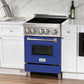 ZLINE 24 in. 2.8 cu. ft. Legacy Induction Range with 4 Element Cooktop and Electric Oven in Stainless Steel and Blue Matte Door, Open Box-Good Condition