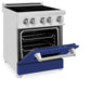 ZLINE 24 in. 2.8 cu. ft. Legacy Induction Range with 4 Element Cooktop and Electric Oven in Stainless Steel and Blue Matte Door, Open Box-Good Condition