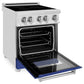 ZLINE 24 in. 2.8 cu. ft. Legacy Induction Range with 4 Element Cooktop and Electric Oven in Stainless Steel and Blue Matte Door, Open Box-Good Condition