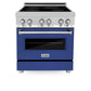 ZLINE 30 in. 4.0 cu. ft. Legacy Induction Range with 4 Element Cooktop and Electric Oven in Stainless Steel and Blue Matte Door, Open Box-Great Condition