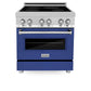 ZLINE 30 in. 4.0 cu. ft. Legacy Induction Range with 4 Element Cooktop and Electric Oven in Stainless Steel and Blue Matte Door, Open Box-Good Condition
