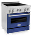 ZLINE 30 in. 4.0 cu. ft. Legacy Induction Range with 4 Element Cooktop and Electric Oven in Stainless Steel and Blue Matte Door, Open Box-Good Condition