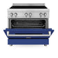 ZLINE 36 in. 4.6 cu. ft. Legacy Induction Range with 5 Element Cooktop and Electric Oven in Stainless Steel and Blue Matte Door, Open Box-Good Condition