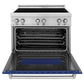 ZLINE 36 in. 4.6 cu. ft. Legacy Induction Range with 5 Element Cooktop and Electric Oven in Stainless Steel and Blue Matte Door, Open Box-Great Condition