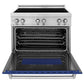 ZLINE 36 in. 4.6 cu. ft. Legacy Induction Range with 5 Element Cooktop and Electric Oven in Stainless Steel and Blue Matte Door, Open Box-Good Condition