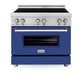 ZLINE 36 in. 4.6 cu. ft. Legacy Induction Range with 5 Element Cooktop and Electric Oven in Stainless Steel and Blue Matte Door, Open Box-Good Condition