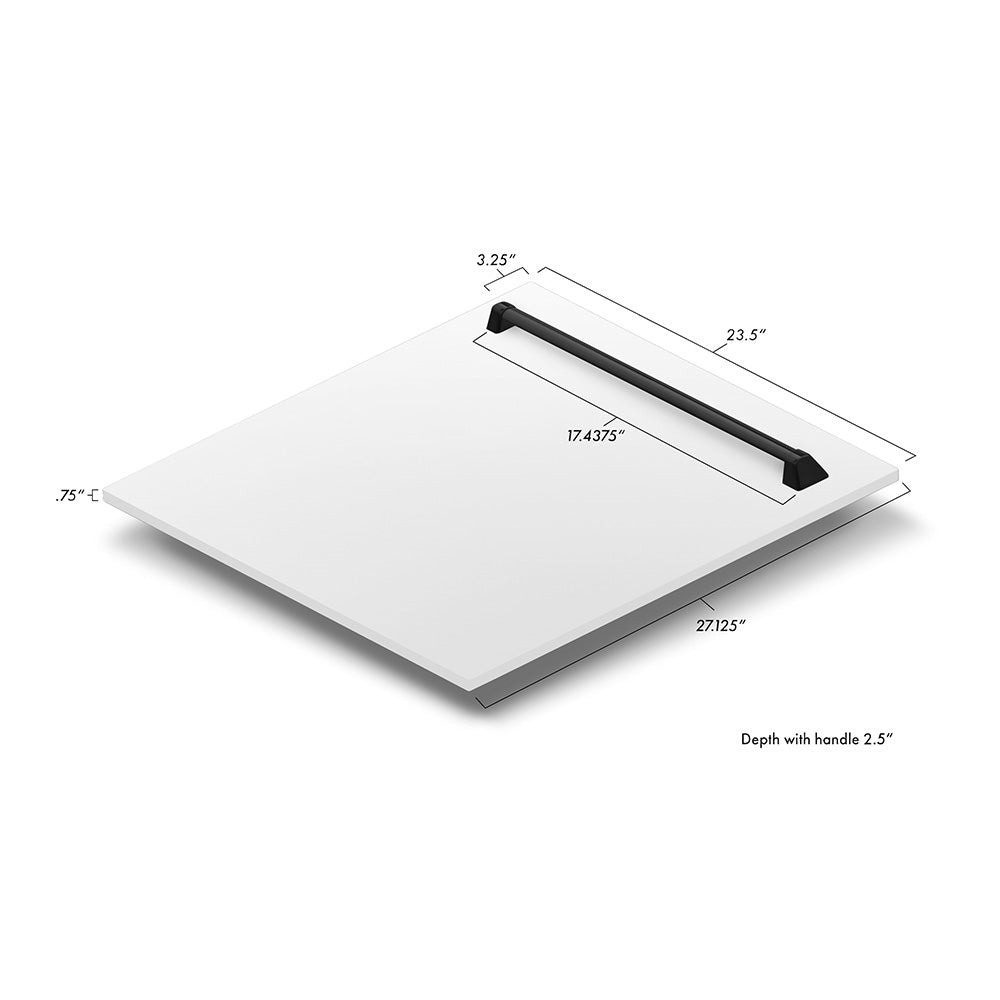 ZLINE Autograph Edition 24 in. Tallac Dishwasher Panel in White Matte with Accented Handle (DPVZ-WM-24) 