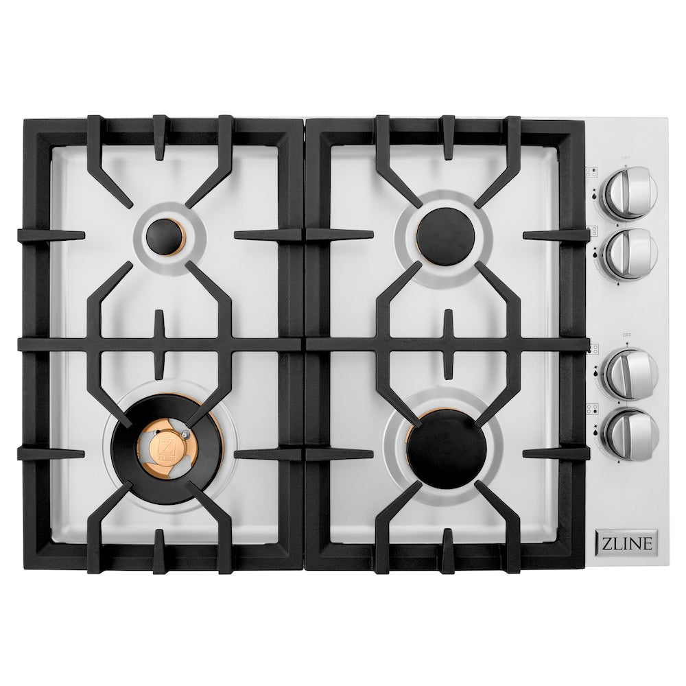 ZLINE 30 in. Gas Cooktop with 4 Gas Brass Burners (RC-BR-30)
