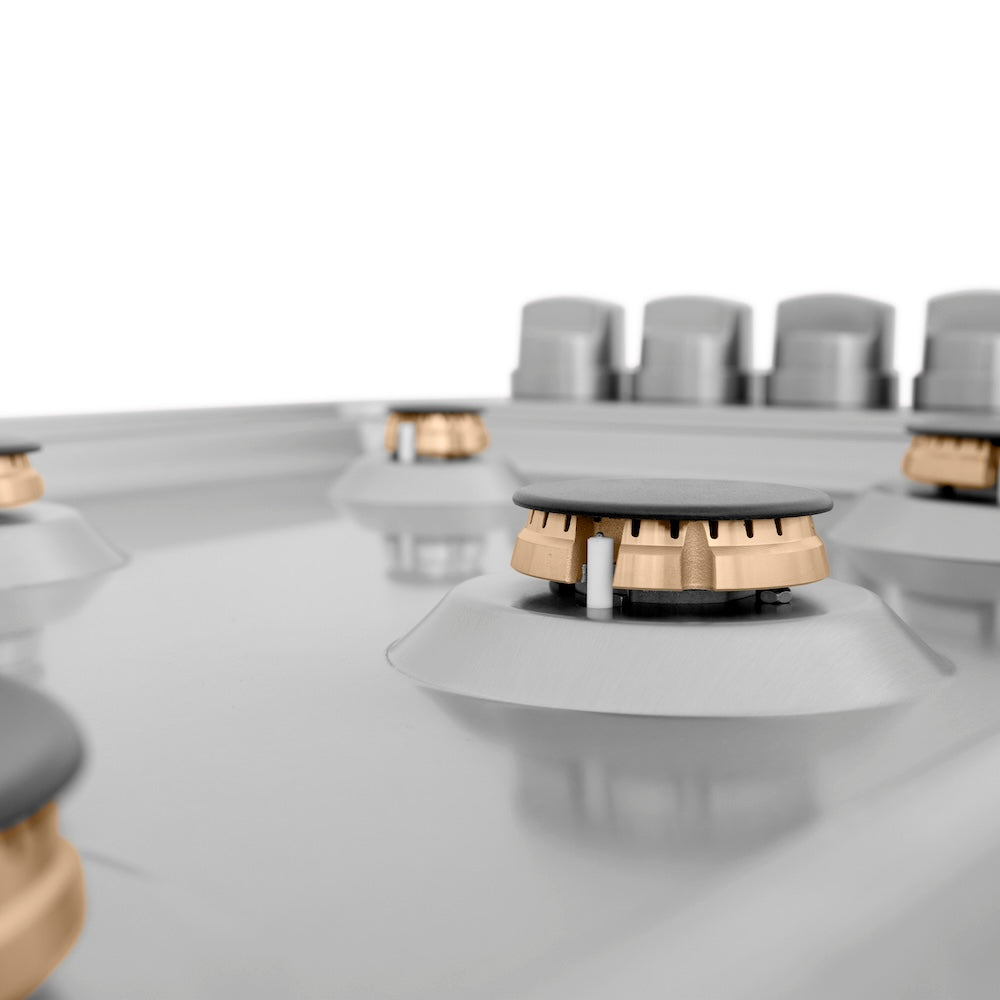 ZLINE 36 in. Gas Cooktop with 6 Gas Brass Burners (RC-BR-36) 