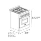 ZLINE 24 in. 2.8 cu. ft. Legacy Dual Fuel Range with 4 Burner Gas Cooktop and Electric Convection Oven in Stainless Steel, Open Box-Great Condition