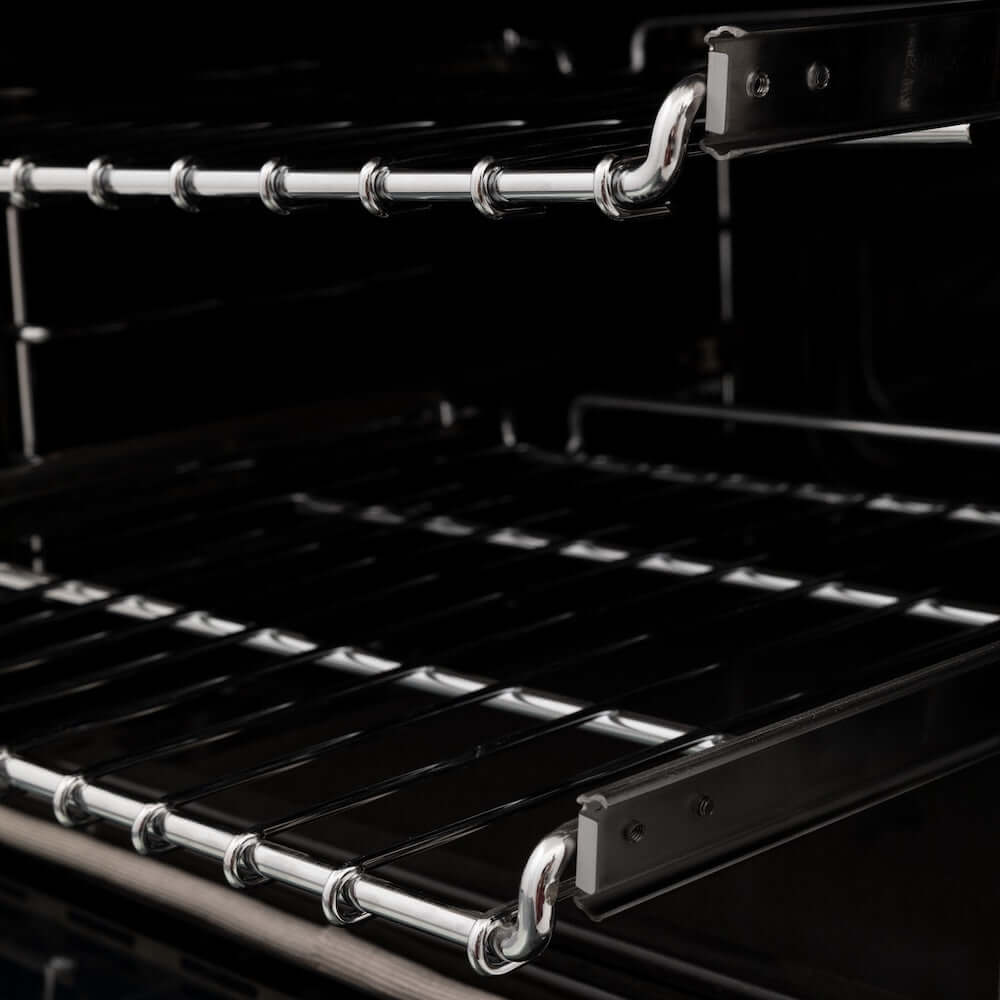 ZLINE 24 in. 2.8 cu. ft. Legacy Dual Fuel Range with 4 Burner Gas Cooktop and Electric Convection Oven in Stainless Steel (RA24) adjustable racks.