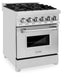 ZLINE 24 in. 2.8 cu. ft. Legacy Dual Fuel Range with 4 Burner Gas Cooktop and Electric Convection Oven in Stainless Steel, Open Box-Good Condition