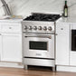 ZLINE 24 in. 2.8 cu. ft. Dual Fuel Range with Gas Stove and Electric Oven in Stainless Steel (RA24) side, oven closed.