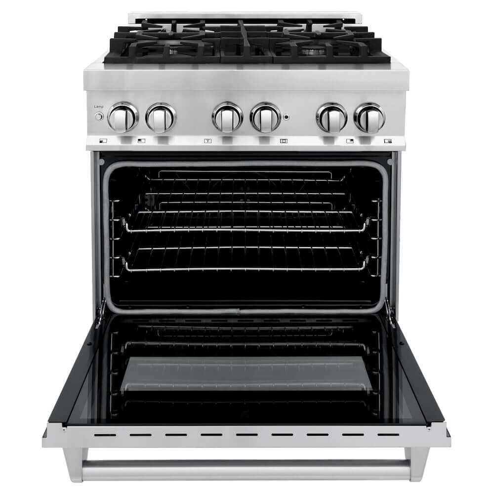 ZLINE 30 in. 4.0 cu. ft. Dual Fuel Range with Gas Cooktop and Electric Oven in Stainless Steel (RA30)