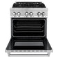 ZLINE 30 in. 4.0 cu. ft. Legacy Dual Fuel Range with 4 Burner Gas Cooktop and Electric Convection Oven in Stainless Steel, Open Box-Good Condition