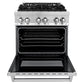 ZLINE 30 in. 4.0 cu. ft. Legacy Dual Fuel Range with 4 Burner Gas Cooktop and Electric Convection Oven in Stainless Steel, Open Box-Excellent Condition