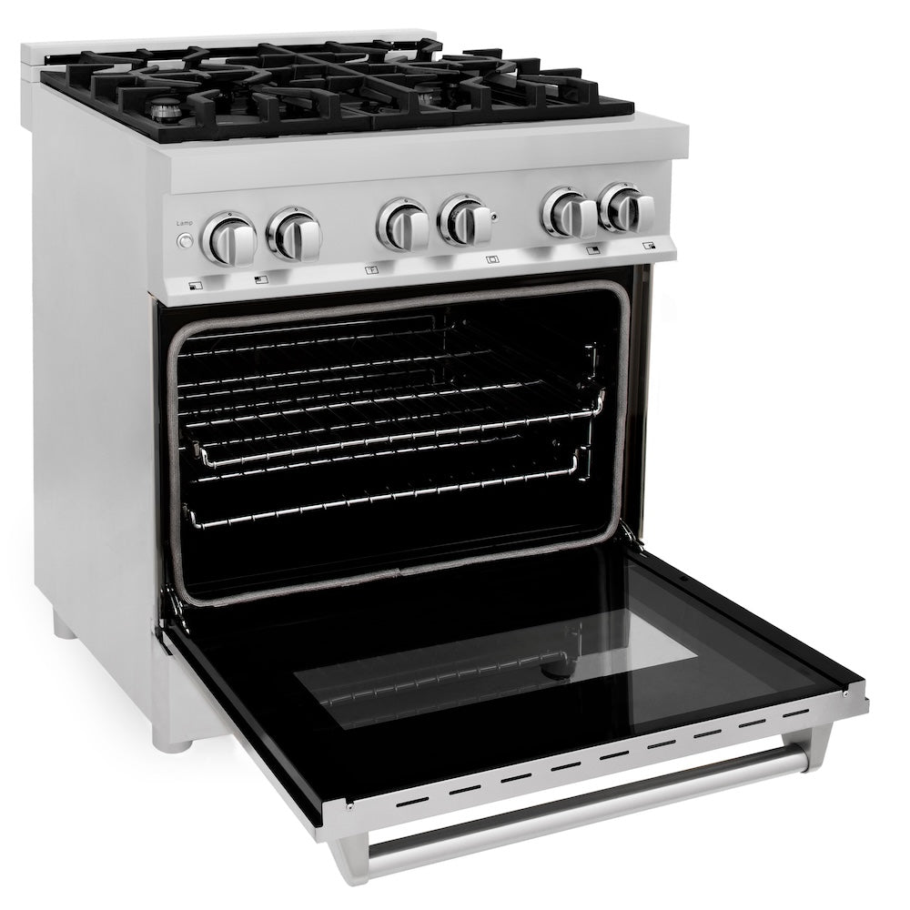 ZLINE 30 in. 4.0 cu. ft. Dual Fuel Range with Gas Cooktop and Electric Oven in Stainless Steel (RA30)