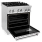 ZLINE 30 in. 4.0 cu. ft. Dual Fuel Range with Gas Cooktop and Electric Oven in Stainless Steel (RA30)