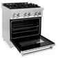 ZLINE 30 in. 4.0 cu. ft. Legacy Dual Fuel Range with 4 Burner Gas Cooktop and Electric Convection Oven in Stainless Steel, Open Box-Excellent Condition