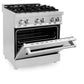 ZLINE 30 in. 4.0 cu. ft. Legacy Dual Fuel Range with 4 Burner Gas Cooktop and Electric Convection Oven in Stainless Steel, Open Box-Excellent Condition
