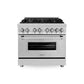 ZLINE 36 in. 4.6 cu. ft. Legacy Dual Fuel Range with 6 Burner Gas Cooktop and Electric Convection Oven in Stainless Steel, Open Box-Excellent Condition