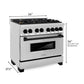 ZLINE Autograph Edition 36 in. 4.6 cu. ft. Legacy Dual Fuel Range with 6 Burner Gas Cooktop and Electric Convection Oven in Stainless Steel and Matte Black Accents, Open Box-Great Condition